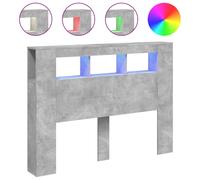 (concrete grey, 140 x 103.5 cm) vidaXL LED Headboard Bed Header Bedroom Storage Bed Headboard Engineered Wood