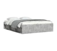 vidaXL Bed Frame Without Mattress Concrete Grey 140X190 cm, Grey