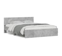 (concrete grey, 140 x 200 cm) vidaXL Bed Frame with Headboard Bedroom Bed Base Mattress Foundation Bedstead