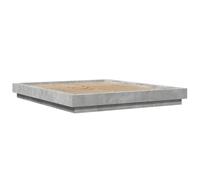 (concrete grey, 150 x 200 cm) vidaXL Bed Frame and LED Lights Bed Base Mattress Foundation Engineered Wood