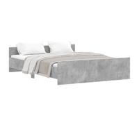 (concrete grey, 150 x 200 cm) vidaXL Bed Frame with Headboard and Footboard Mattress Foundation Bed Base