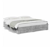 (concrete grey, 180 x 200 cm) vidaXL Bed Frame with Drawers Bed Base Grey Sonoma 140x200 cm Engineered Wood