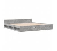 (concrete grey, 180 x 200 cm) vidaXL Bed Frame with Drawers Bed Base Smoked Oak 200x200 cm Engineered Wood