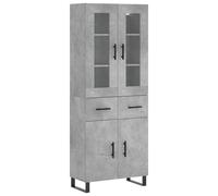 (concrete grey, 2 doors 2 drawers) vidaXL Highboard Sideboard Cupboard Side Board Storage Cabinet Engineered Wood