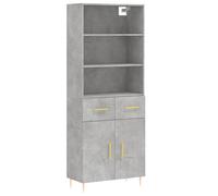 (concrete grey, 2 doors 2 drawers) vidaXL Highboard Sideboard Cupboard Side Cabinet Grey Sonoma Engineered Wood