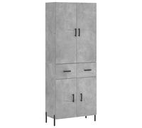 (concrete grey, 2 doors 2 drawers) vidaXL Highboard Sideboard Storage Cabinet Side Cabinet White Engineered Wood