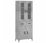 vidaXL 4 Door 2 Drawer Concrete Grey Highboard - Size: 180 x 69.5 x 34cm - Wilko