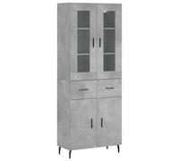 (concrete grey, 2 doors 2 drawers) vidaXL Highboard Sideboard Tall Storage Cabinet Side Cabinet Engineered Wood