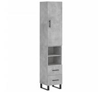 vidaXL Highboard Concrete Grey 34.5x34x180 cm Engineered Wood, Grey