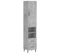 vidaXL Highboard Concrete Grey 34.5x34x180 cm Engineered Wood, Grey