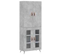 (concrete grey, 2 glass doors) vidaXL Highboard Sideboard Storage Cabinet Side Cabinet Black Engineered Wood