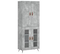 (concrete grey, 2 glass doors) vidaXL Highboard Sideboard Tall Storage Cabinet Side Cabinet Engineered Wood