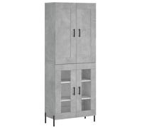(concrete grey, 2 glass doors) vidaXL Highboard Sideboard Tall Storage Cabinet Side Cabinet Engineered Wood