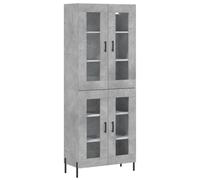 (concrete grey, 2 glass doors) vidaXL Highboard Sideboard Tall Storage Cabinet Side Cabinet Engineered Wood
