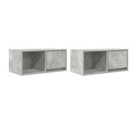 (concrete grey, 2 pcs/ 60 cm) vidaXL TV Cabinet Sonoma Oak 80x31x25.5 cm Engineered Wood TV bench