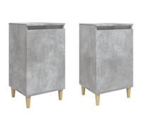 (concrete grey, 2 pcs) vidaXL 1/2x Bedside Cabinet Engineered Wood End Table Nightstand Multi Colours