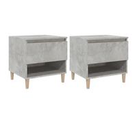 vidaXL Bedside Tables 2 pcs Concrete Grey 50x46x50 Engineered Wood