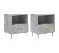 (concrete grey, 2 pcs) vidaXL Bedside Cabinet Bed Table Nightstand Side Table White Engineered Wood
