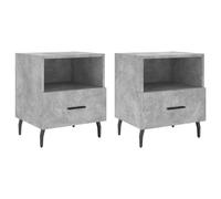 (concrete grey, 2 pcs) vidaXL Bedside Cabinet Bed Table Nightstand Side Table White Engineered Wood