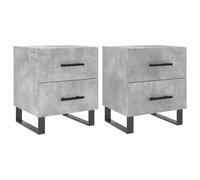 (concrete grey, 2 pcs) vidaXL Bedside Cabinet Nightstands 2 pcs High Gloss White Engineered Wood
