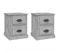 Vidaxl Bedside Cabinets 2 Pcs Concrete Grey 39X39X47.5 Cm Engineered Wood, Grey