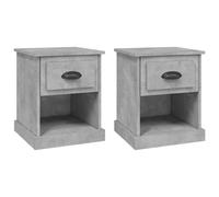 (concrete grey, 2 pcs) vidaXL Bedside Cabinet Side Table Nightstand Side Cabinet Engineered Wood