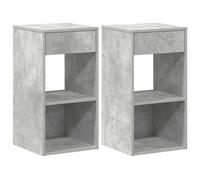 (concrete grey, 2 pcs) vidaXL Bedside Cabinet with Drawer Old Wood 35x34x66.5 cm bedside table