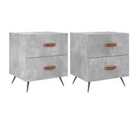 (concrete grey, 2 pcs) vidaXL Bedside Cabinets Bedside Table Nightstand 2 pcs Black Engineered Wood