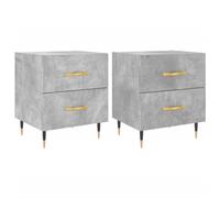 (concrete grey, 2 pcs) vidaXL Bedside Cabinets Bedside Table Nightstand 2 pcs Black Engineered Wood