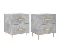 (concrete grey, 2 pcs) vidaXL Bedside Cabinets Bedside Table Nightstand 2 pcs White Engineered Wood
