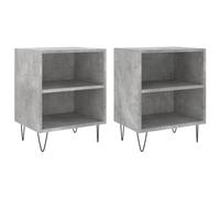 (concrete grey, 2 pcs) vidaXL Bedside Cabinets Nightstand Bedside Table Bed Cabinet Engineered Wood