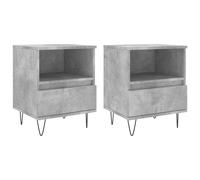 (concrete grey, 2 pcs) vidaXL Bedside Cabinets Nightstand Side Table Bed Cabinet Engineered Wood