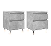 (concrete grey, 2 pcs) vidaXL Bedside Cabinets Nightstand Side Table Bed Cabinet Engineered Wood