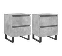 (concrete grey, 2 pcs) vidaXL Bedside Cabinets Side Table Nightstand 2 pcs Sonoma Oak Engineered Wood