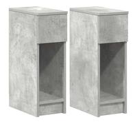 vidaXL Bedside Cabinets with Drawer 2 pcs Concrete Grey 20x36x60 cm