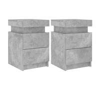 2 Pcs Bedside Cabinet Display Nightstand Side End Table Living Room Furniture Uk