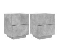 Bedside Cabinets with LED Lights Nightstand Bed Table Engineered Wood vidaXL