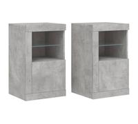 (concrete grey, 2 pcs) vidaXL Side Cabinet with LED Lights Storage Sideboard Cupboard Engineered Wood