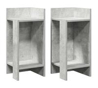 (concrete grey, 2 pcs) vidaXL Side Tables with Shelf Hallway Tea End Table Centre Accent Sofa Table