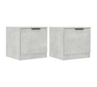 (concrete grey, 2) vidaXL 1/2x Bedside Cabinet Bedroom Nightstand Side End Table Multi Colours