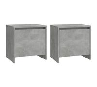 vidaXL Bedside Cabinets 2 pcs Concrete Grey 45x34x44.5 cm Engineered Wood, Grey