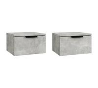 vidaXL Wall-mounted Bedside Cabinets 2 pcs Concrete Grey 34x30x20 cm