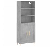 (concrete grey, 2 wood doors) vidaXL Highboard Sideboard Cupboard Side Cabinet Grey Sonoma Engineered Wood