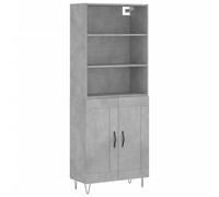 (concrete grey, 2 wood doors) vidaXL Highboard Sideboard Cupboard Side Cabinet Sonoma Oak Engineered Wood