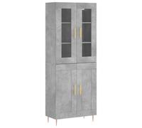 (concrete grey, 2 wood doors) vidaXL Highboard Sideboard Tall Storage Cabinet Side Cabinet Engineered Wood