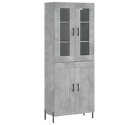 vidaXL Highboard Concrete Grey 69.5x34x180 cm Engineered Wood, Grey
