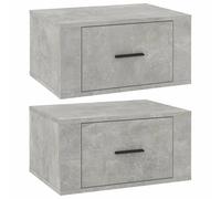 (Concrete grey, 2 x Bedside cabinet) vidaXL 1/2x Wall-mounted Bedside Cabinet Floating Bedside Unit Multi Colours