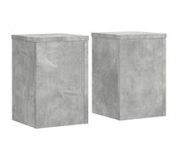 vidaXL Plant Stands 2pcs - Concrete Grey Engineered Wood - 20x20x30 cm - Sturdy Top Plate - Easy to Clean - Assembly Required
