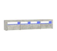 vidaXL TV Cabinet with LED Lights Concrete Grey 210x35x40 cm, Grey