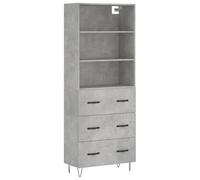 (concrete grey, 3 drawers) vidaXL Highboard Sideboard Cupboard Side Cabinet Grey Sonoma Engineered Wood